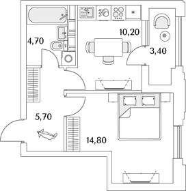 38 м², 1-комнатная квартира 6 950 000 ₽ - изображение 69