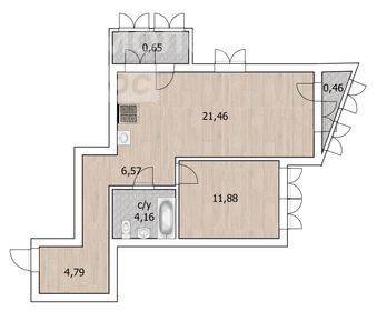 Квартира 49,9 м², 2-комнатная - изображение 1