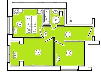 55 м², 3-комнатная квартира 4 350 000 ₽ - изображение 83