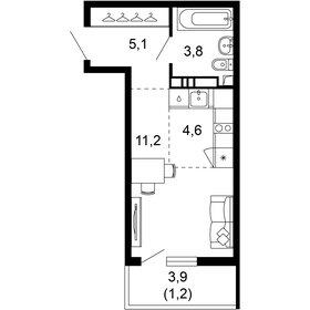 Квартира 25,9 м², 1-комнатная - изображение 1