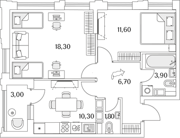 55,5 м², 2-комнатная квартира 12 113 920 ₽ - изображение 72