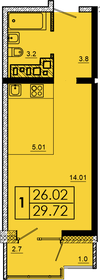 29,7 м², 1-комнатная квартира 3 120 600 ₽ - изображение 66