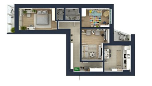 62 м², 2-комнатная квартира 6 299 000 ₽ - изображение 105