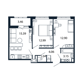 50 м², 2-комнатная квартира 13 803 888 ₽ - изображение 76