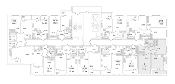 61,6 м², 2-комнатная квартира 14 670 000 ₽ - изображение 123