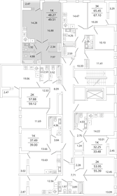 60 м², 3-комнатная квартира 8 400 000 ₽ - изображение 116