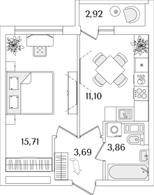 35,1 м², 1-комнатная квартира 8 730 322 ₽ - изображение 27