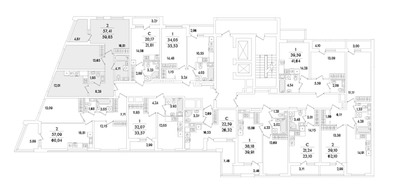 Квартира 59,9 м², 2-комнатная - изображение 2