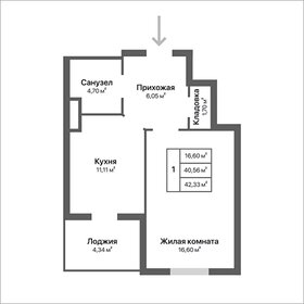 41,9 м², 1-комнатная квартира 4 400 550 ₽ - изображение 9