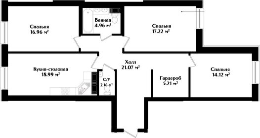 102 м², 3-комнатная квартира 40 390 760 ₽ - изображение 88