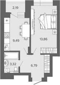 Квартира 35,7 м², 1-комнатная - изображение 1