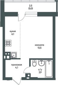 Квартира 30,1 м², студия - изображение 1