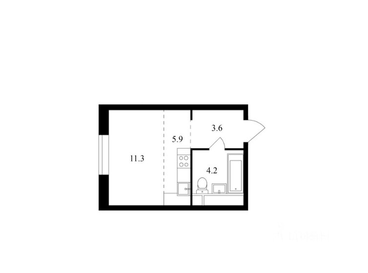 25 м², квартира-студия 11 000 000 ₽ - изображение 1