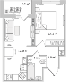 40,8 м², 1-комнатная квартира 8 711 414 ₽ - изображение 13