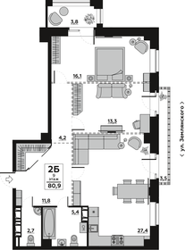 84,8 м², 2-комнатная квартира 12 700 000 ₽ - изображение 6
