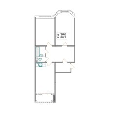 Квартира 80,2 м², 2-комнатная - изображение 3
