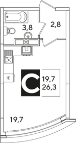 30,1 м², квартира-студия 4 019 000 ₽ - изображение 75