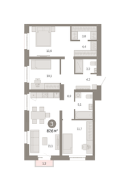 87,3 м², 3-комнатная квартира 25 110 000 ₽ - изображение 10