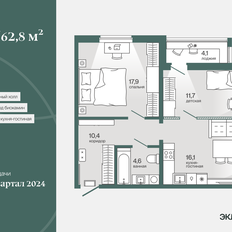 Квартира 63,3 м², 2-комнатная - изображение 2