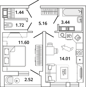 36,4 м², 1-комнатная квартира 10 749 354 ₽ - изображение 16