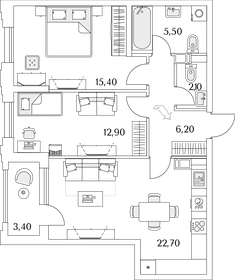 66,5 м², 2-комнатная квартира 12 990 000 ₽ - изображение 89