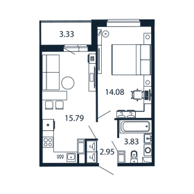 38,3 м², 1-комнатная квартира 7 263 888 ₽ - изображение 64