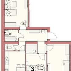 Квартира 81 м², 3-комнатная - изображение 2