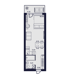 32,4 м², 1-комнатные апартаменты 7 000 560 ₽ - изображение 16