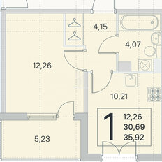 Квартира 35,9 м², 1-комнатная - изображение 3