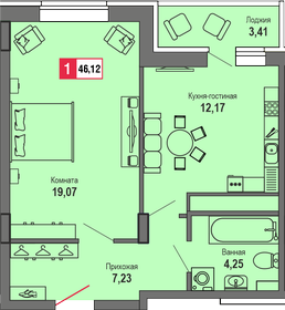 42,9 м², 1-комнатная квартира 4 700 000 ₽ - изображение 140