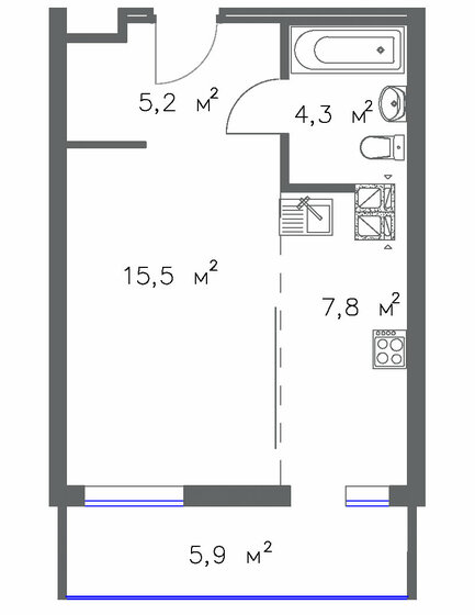 35,8 м², 1-комнатная квартира 3 539 250 ₽ - изображение 7