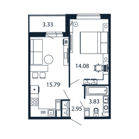 38,3 м², 1-комнатная квартира 7 263 888 ₽ - изображение 73