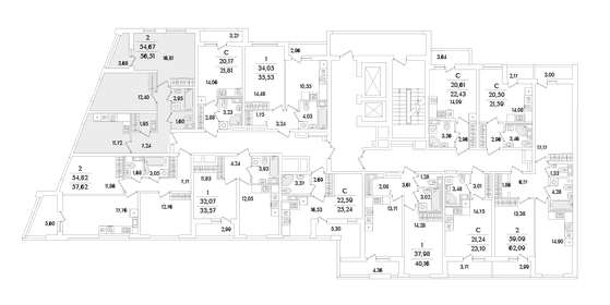 59,1 м², 2-комнатная квартира 14 524 604 ₽ - изображение 38