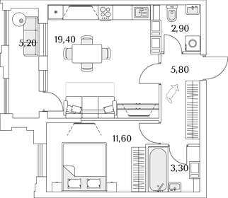 44 м², 1-комнатная квартира 10 550 930 ₽ - изображение 31