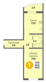 47 м², 1-комнатная квартира 4 460 300 ₽ - изображение 54