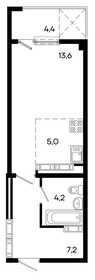 Квартира 34,4 м², студия - изображение 1