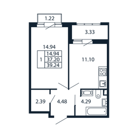 38,3 м², 1-комнатная квартира 6 970 000 ₽ - изображение 124