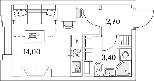 23,4 м², квартира-студия 4 225 000 ₽ - изображение 67