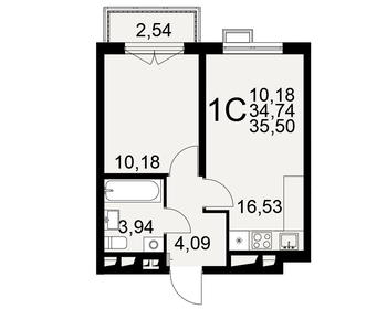 35,5 м², 1-комнатная квартира 3 800 000 ₽ - изображение 80