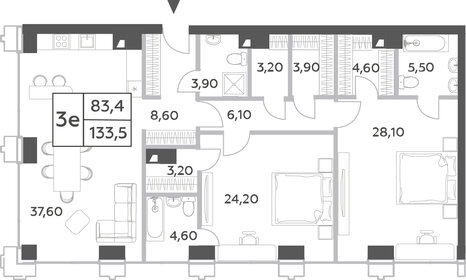 125,7 м², 3-комнатная квартира 61 449 452 ₽ - изображение 25