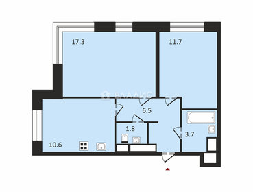 Квартира 51,6 м², 2-комнатная - изображение 1