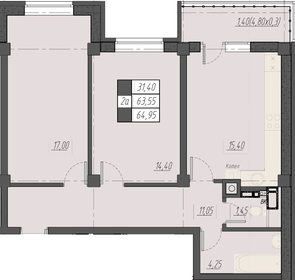 65 м², 2-комнатная квартира 9 456 720 ₽ - изображение 9