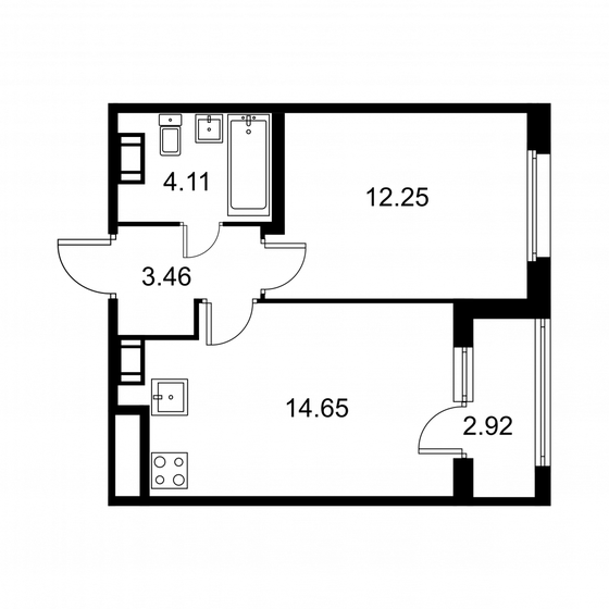 35,9 м², 1-комнатная квартира 5 748 800 ₽ - изображение 1