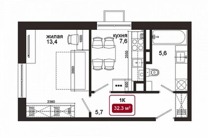 30,5 м², 1-комнатная квартира 7 191 000 ₽ - изображение 52