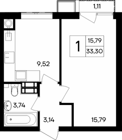 33,7 м², 1-комнатная квартира 1 300 000 ₽ - изображение 20