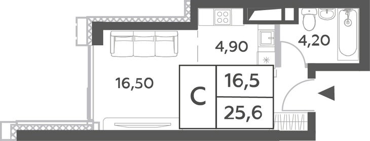 27 м², квартира-студия 16 610 000 ₽ - изображение 41