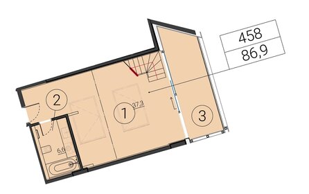 Квартира 86,9 м², 2-комнатные - изображение 1