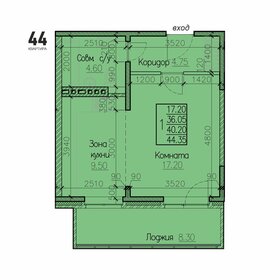 Квартира 40,2 м², 1-комнатная - изображение 1