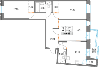 85,2 м², 3-комнатная квартира 18 650 000 ₽ - изображение 137