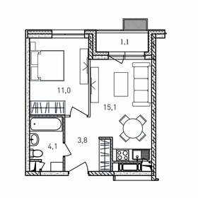 36,8 м², 1-комнатная квартира 6 808 000 ₽ - изображение 18